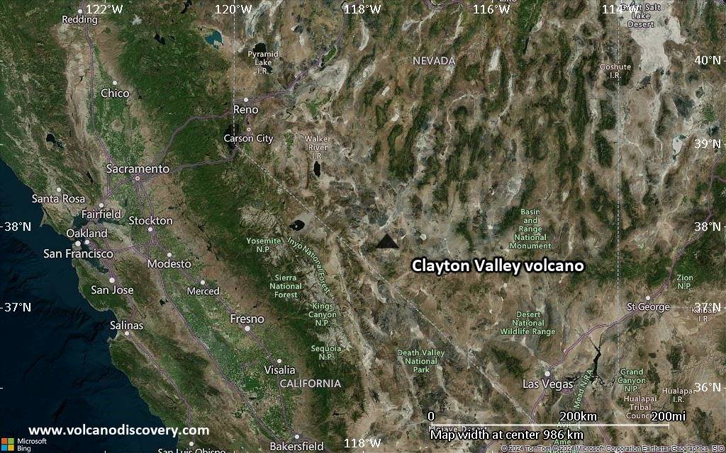 Satellite/aerial-type map of Clayton Valley volcano (region scale small)