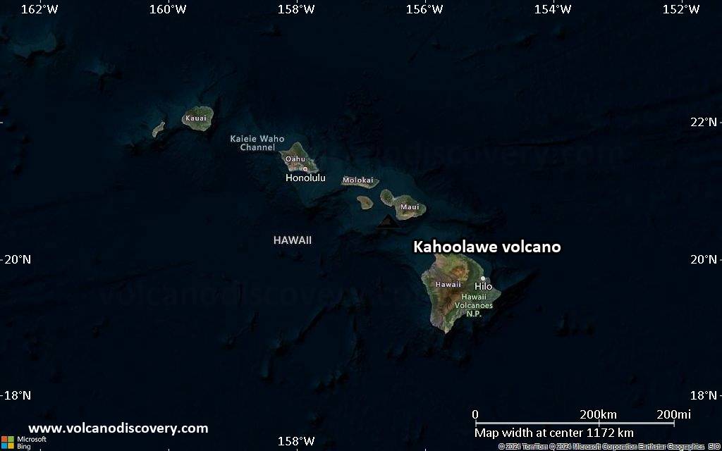 Satellite/aerial-type map of Kahoolawe volcano (region scale small)