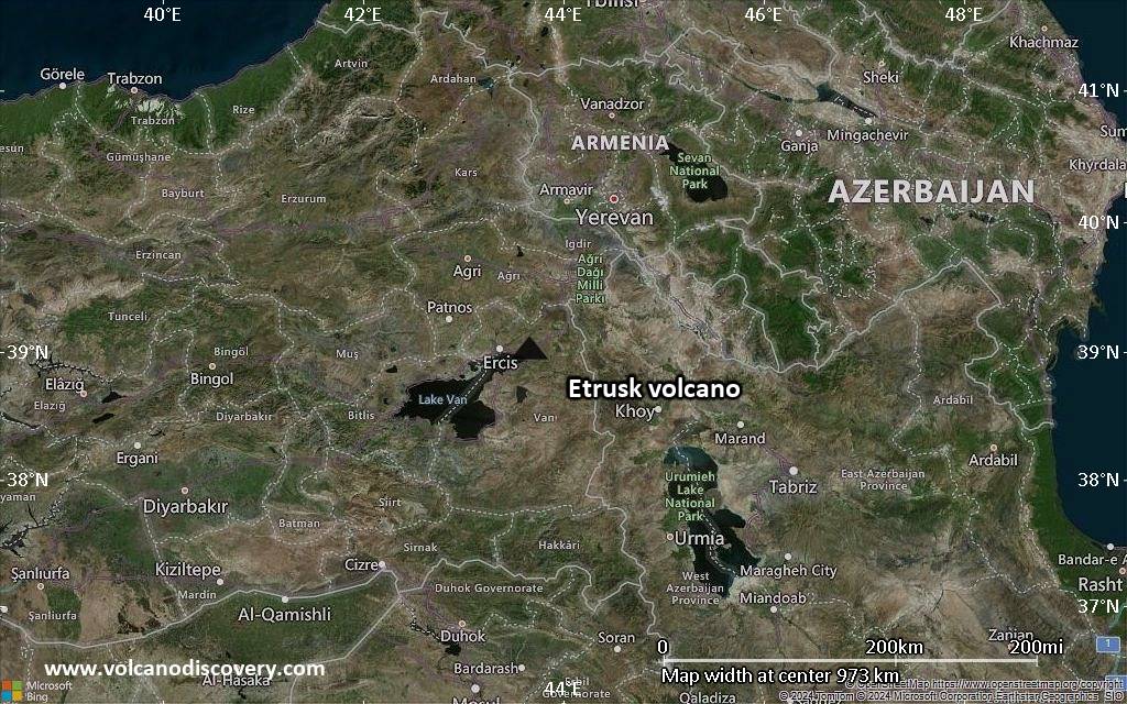 Satellite/aerial-type map of Etrusk volcano (region scale small)