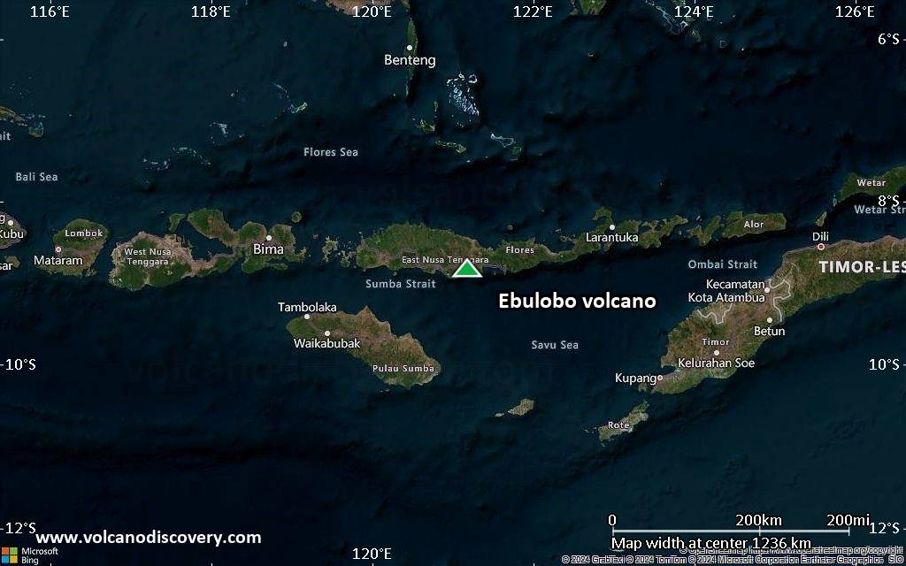 Satellite/aerial-type map of Ebulobo volcano (region scale small)