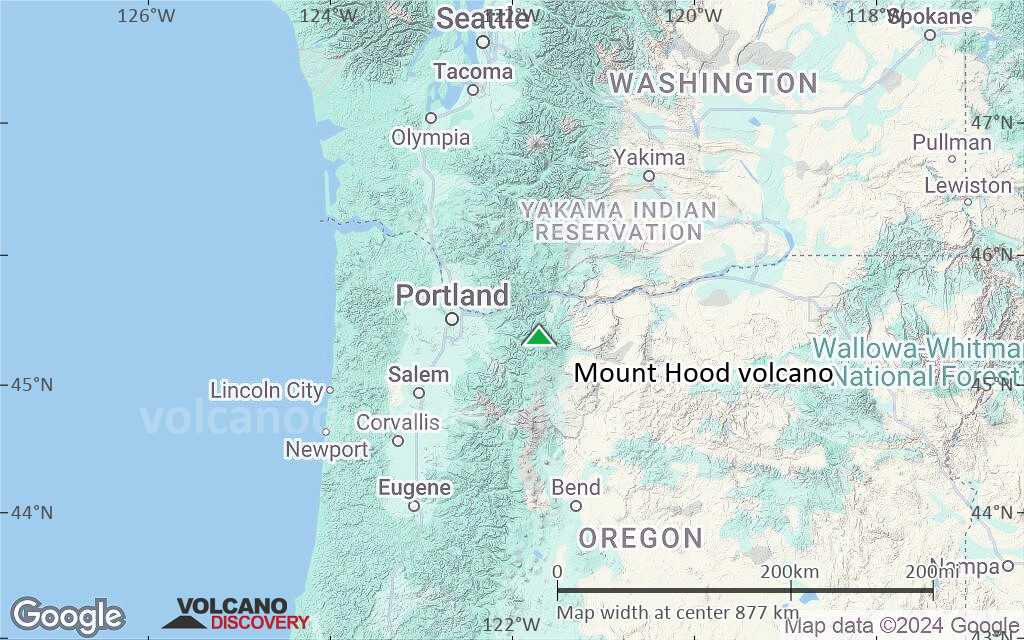 Terrain-type map of Mount Hood volcano (region scale small)
