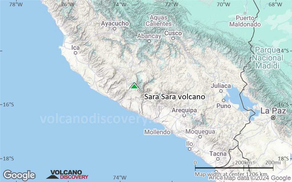 Terrain-type map of Sara Sara volcano (region scale small)