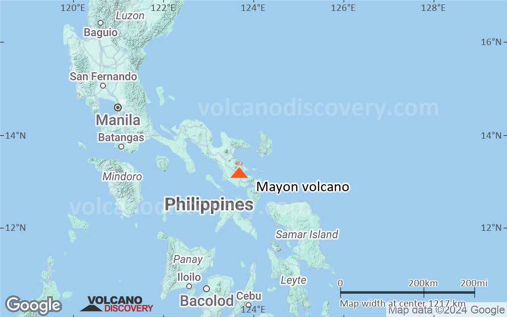 Terrain-type map of Mayon volcano (region scale small)