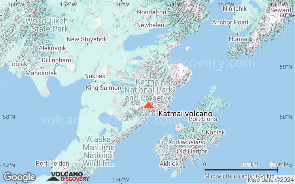 Terrain-type map of Katmai volcano (region scale small)