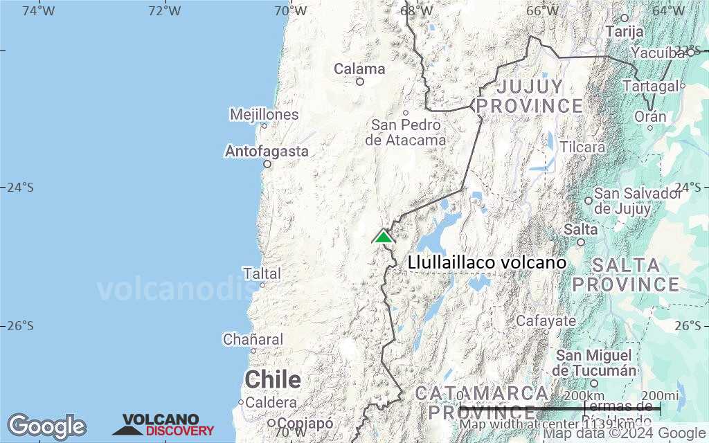 Terrain-type map of Llullaillaco volcano (region scale small)