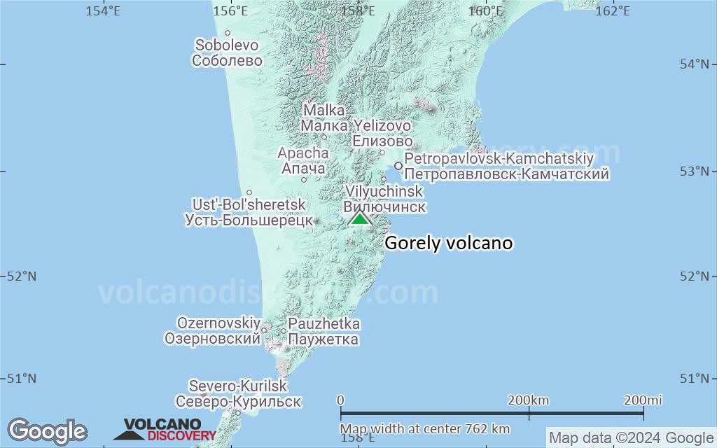Terrain-type map of Gorely volcano (region scale small)