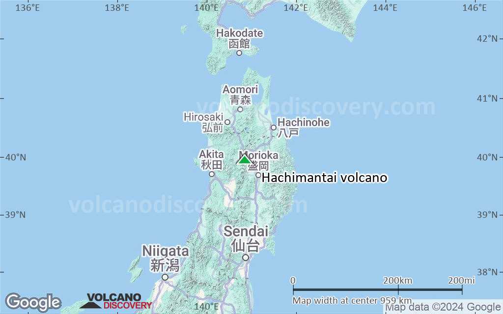 Terrain-type map of Hachimantai volcano (region scale small)