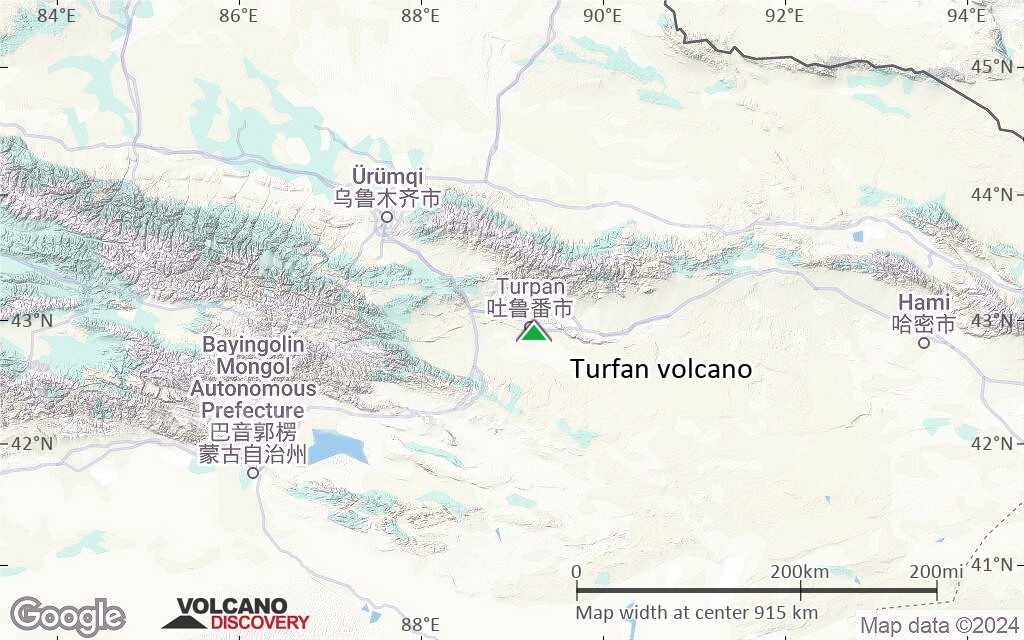 Terrain-type map of Turfan volcano (region scale small)