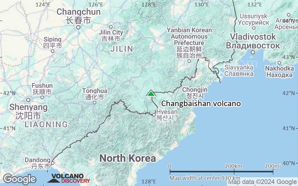 Terrain-type map of Changbaishan volcano (region scale small)