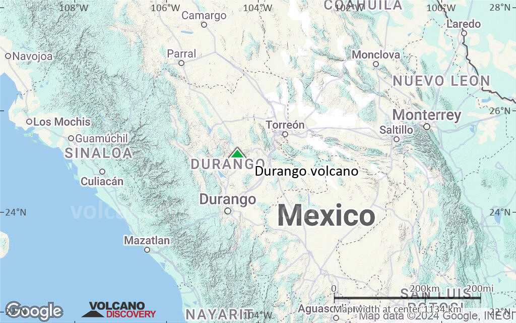 Terrain-type map of Durango volcano (region scale small)