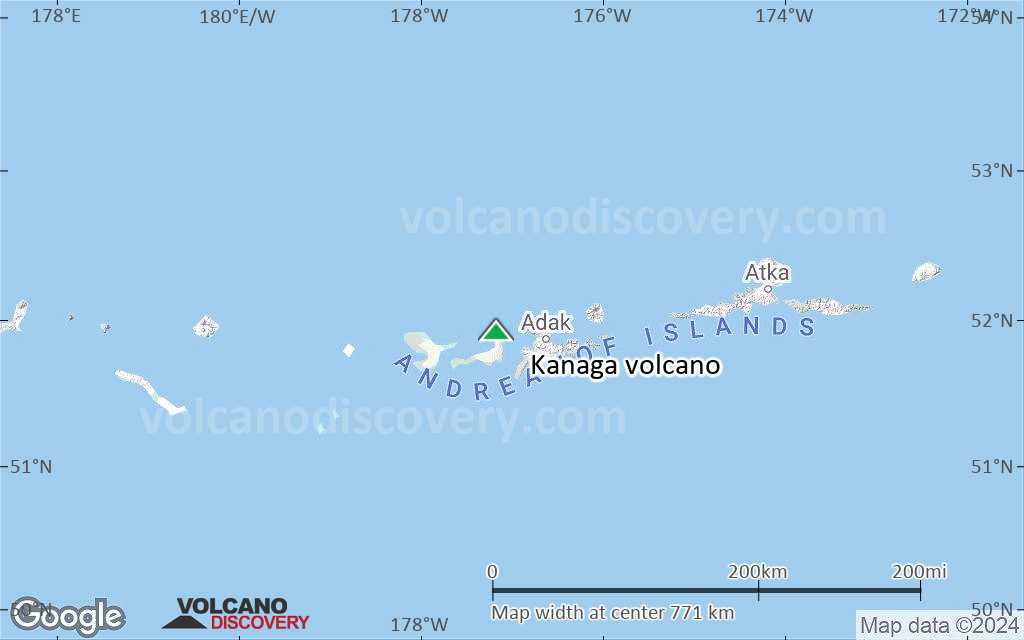 Terrain-type map of Kanaga volcano (region scale small)