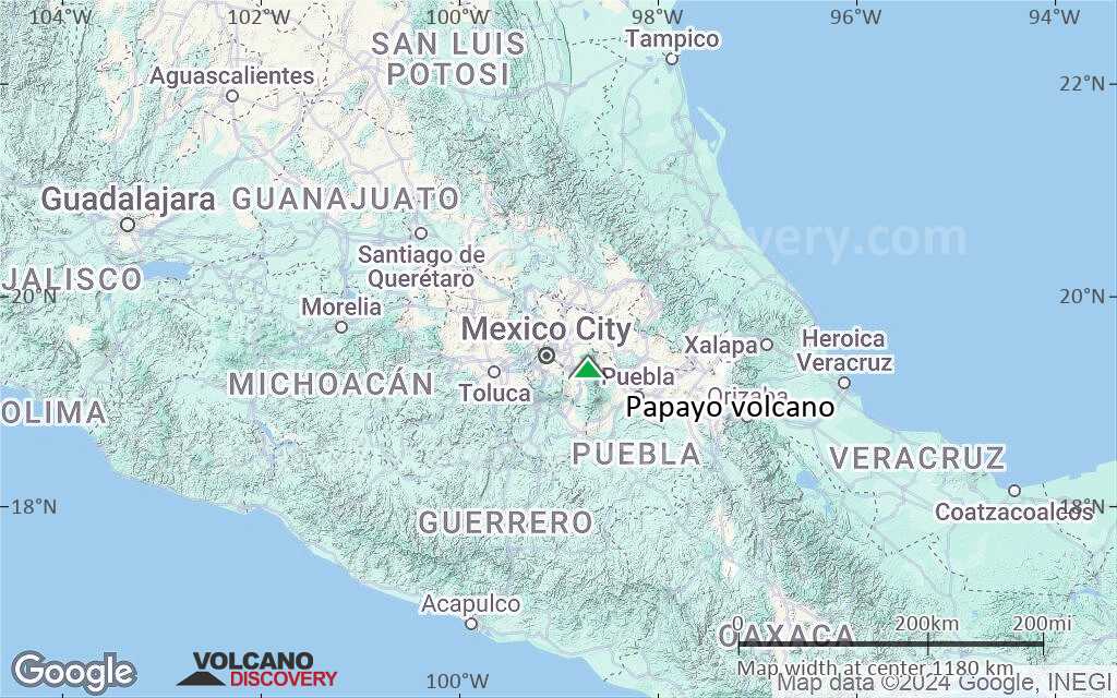 Terrain-type map of Papayo volcano (region scale small)