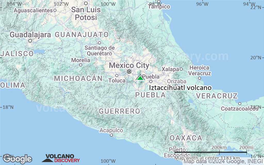 Terrain-type map of Iztaccíhuatl volcano (region scale small)
