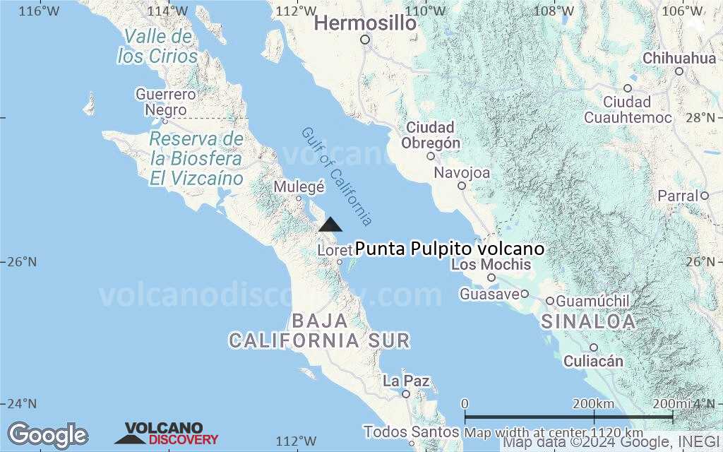 Terrain-type map of Punta Pulpito volcano (region scale small)