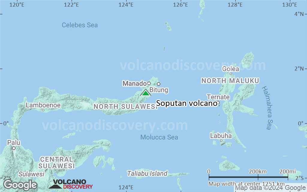 Terrain-type map of Soputan volcano (region scale small)