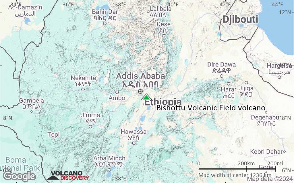 Terrain-type map of Bishoftu Volcanic Field volcano (region scale small)