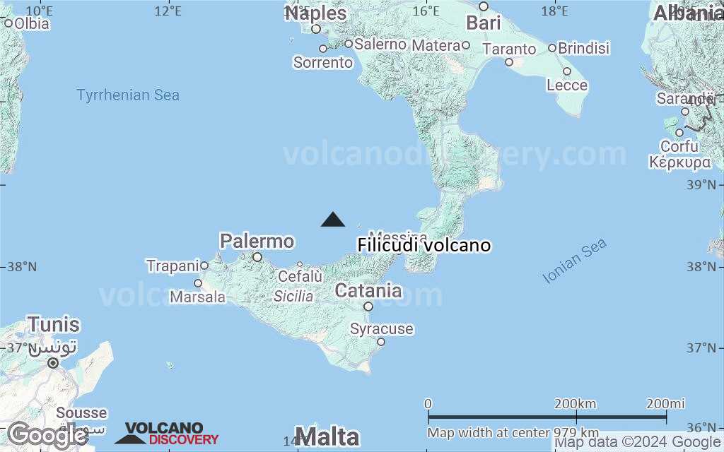 Terrain-type map of Filicudi volcano (region scale small)