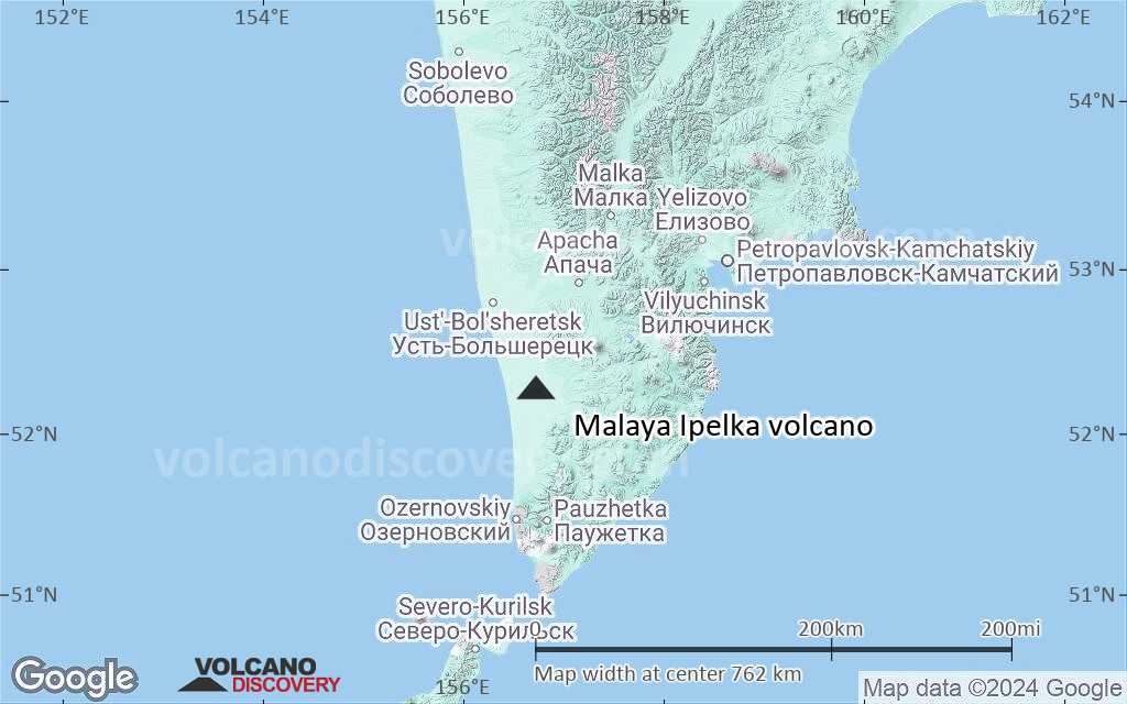 Terrain-type map of Malaya Ipelka volcano (region scale small)