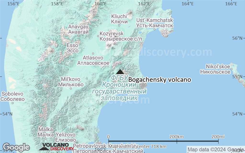 Terrain-type map of Bogachensky volcano (region scale small)