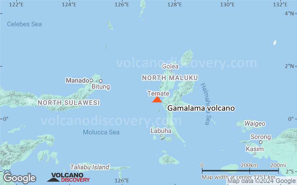 Terrain-type map of Gamalama volcano (region scale small)