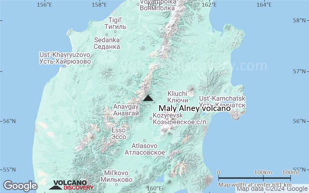 Terrain-type map of Maly Alney volcano (region scale small)