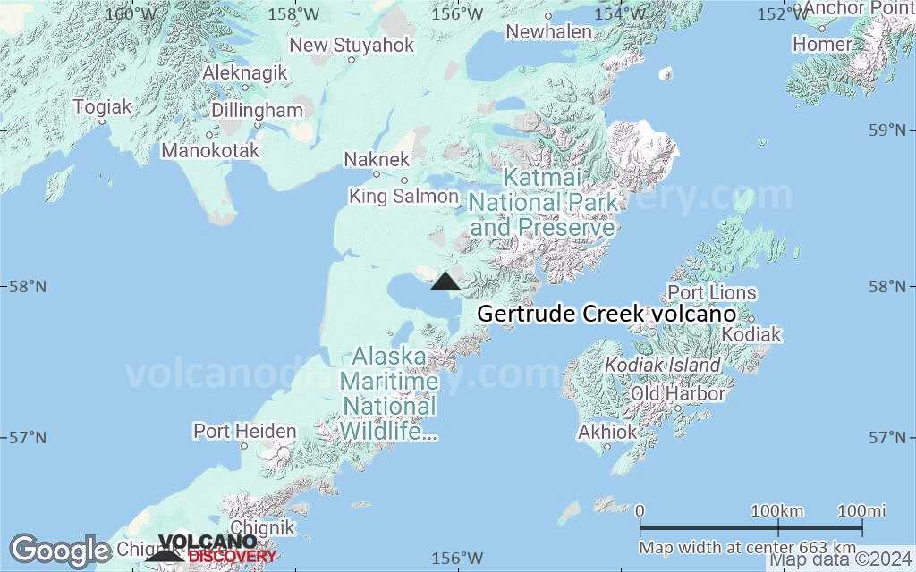 Terrain-type map of Gertrude Creek volcano (region scale small)