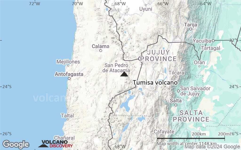 Terrain-type map of Tumisa volcano (region scale small)