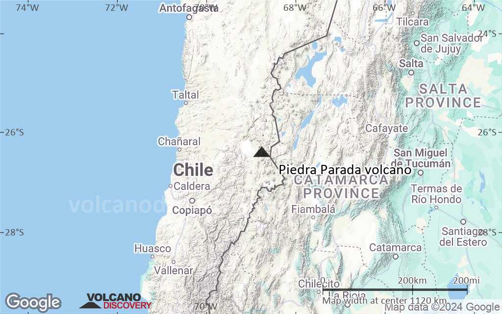 Terrain-type map of Piedra Parada volcano (region scale small)