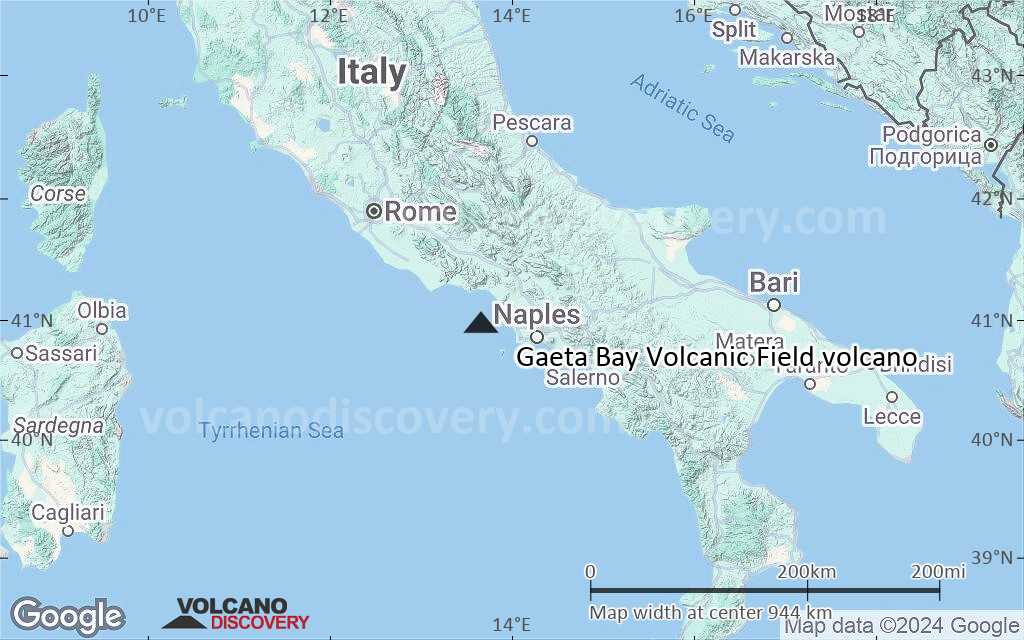 Terrain-type map of Gaeta Bay Volcanic Field volcano (region scale small)