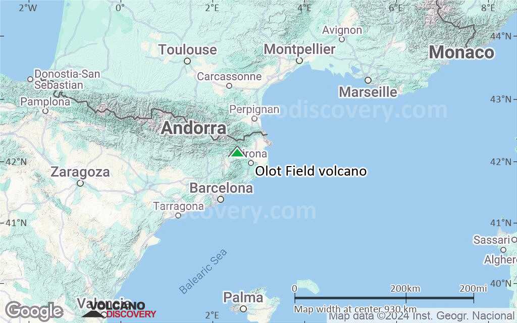 Terrain-type map of Olot Field volcano (region scale small)