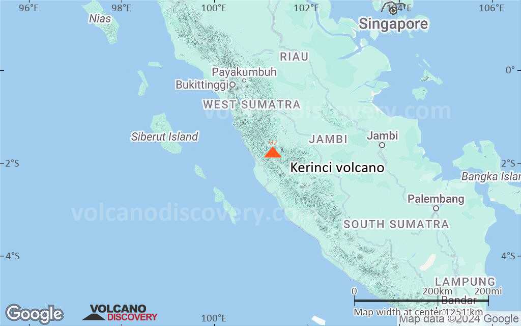 Terrain-type map of Kerinci volcano (region scale small)