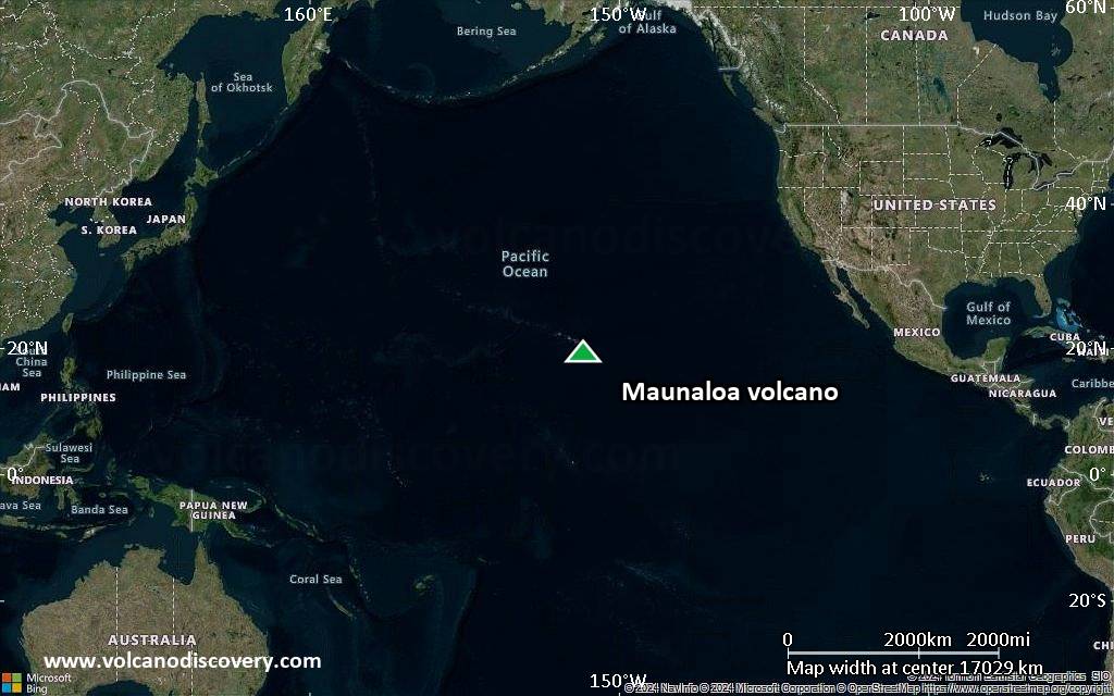 Satellite/aerial-type map of Maunaloa volcano (world scale)