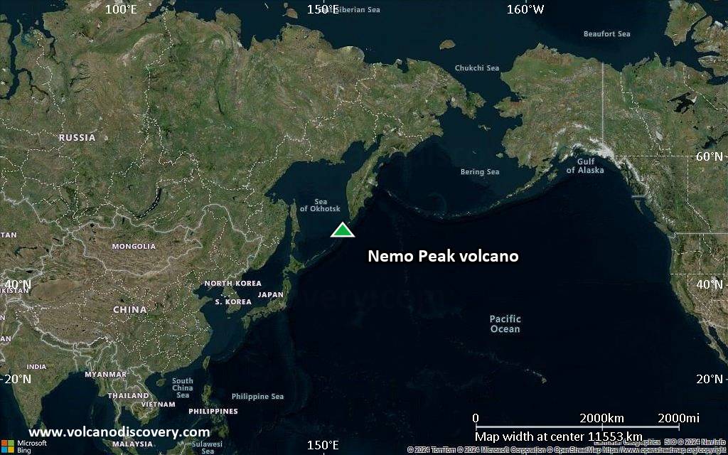 Satellite/aerial-type map of Nemo Peak volcano (world scale)