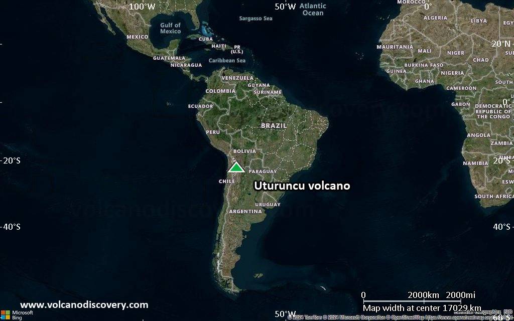 Satellite/aerial-type map of Uturuncu volcano (world scale)