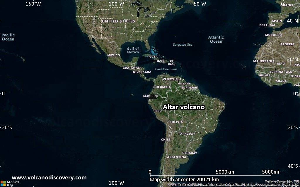 Satellite/aerial-type map of Altar volcano (world scale)