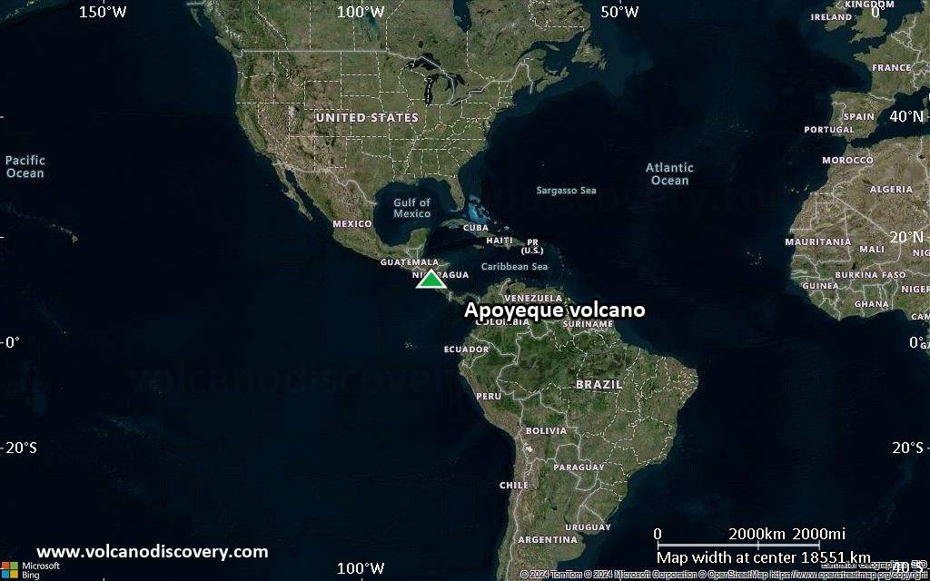 Satellite/aerial-type map of Apoyeque volcano (world scale)
