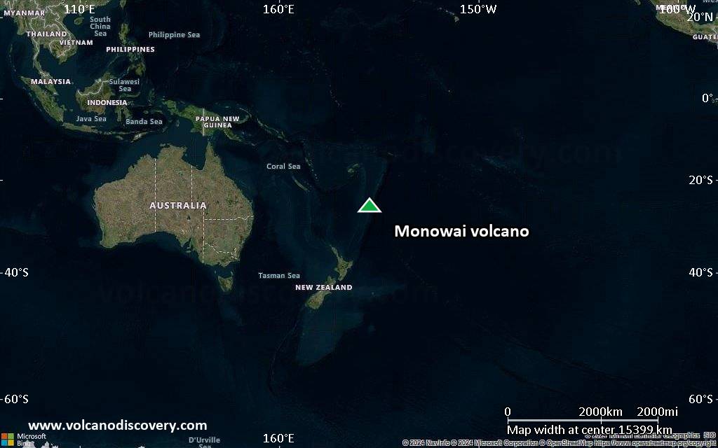 Satellite/aerial-type map of Monowai volcano (world scale)