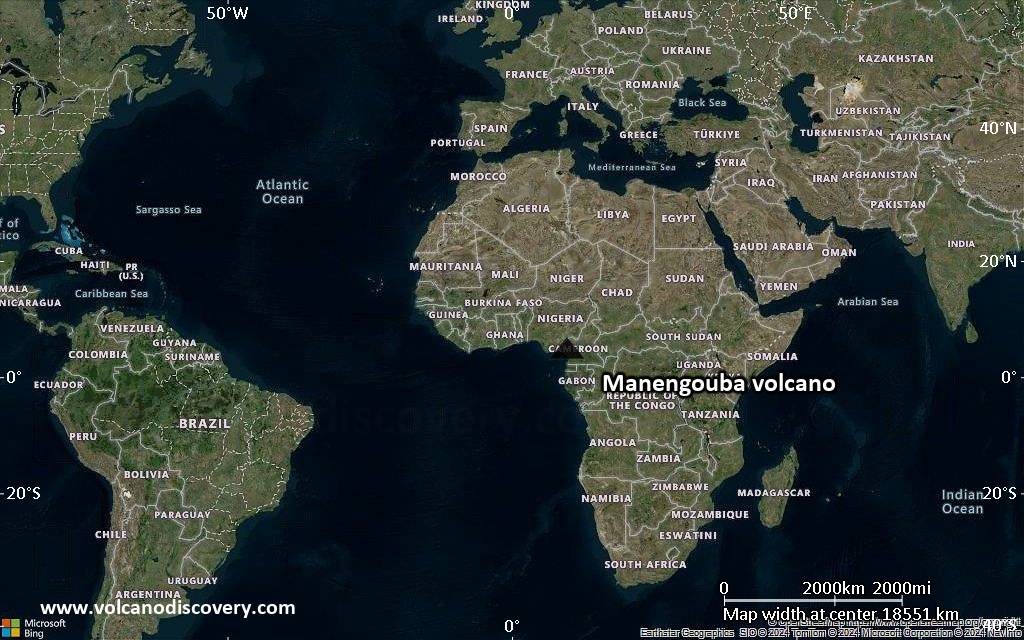 Satellite/aerial-type map of Manengouba volcano (world scale)