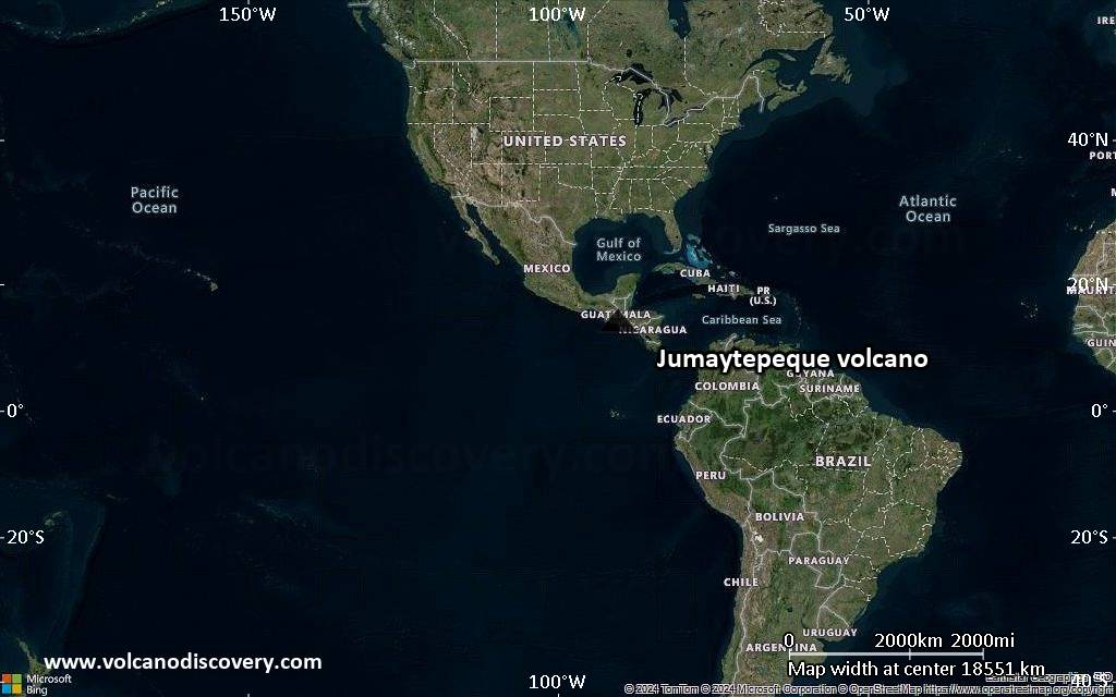 Satellite/aerial-type map of Jumaytepeque volcano (world scale)