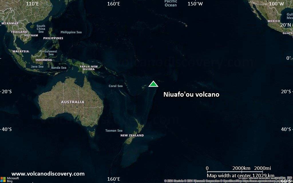 Satellite/aerial-type map of Niuafo'ou volcano (world scale)
