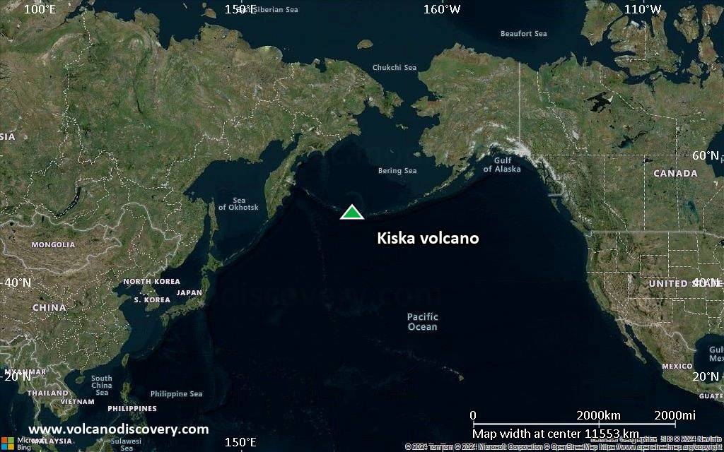 Satellite/aerial-type map of Kiska volcano (world scale)
