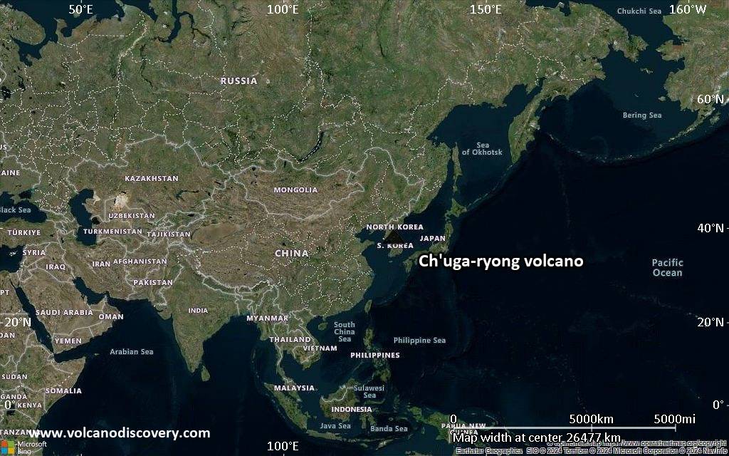 Satellite/aerial-type map of Ch'uga-ryong volcano (world scale)