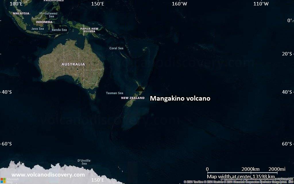 Satellite/aerial-type map of Mangakino volcano (world scale)