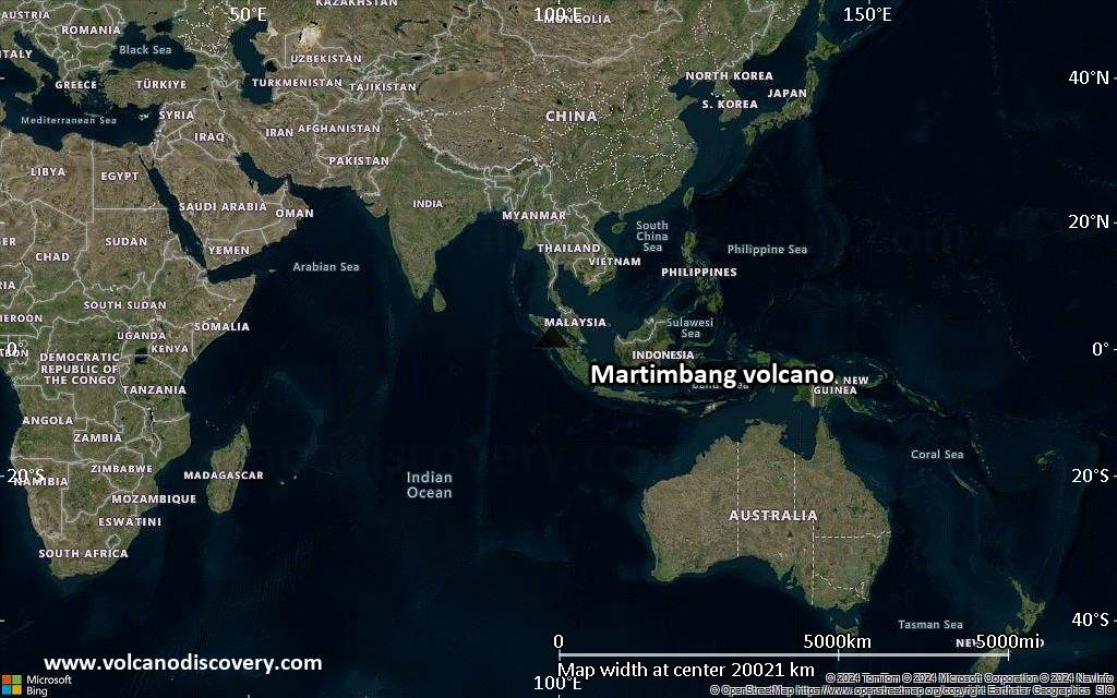 Satellite/aerial-type map of Martimbang volcano (world scale)