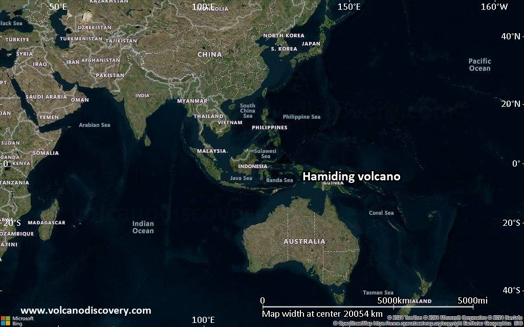 Satellite/aerial-type map of Hamiding volcano (world scale)