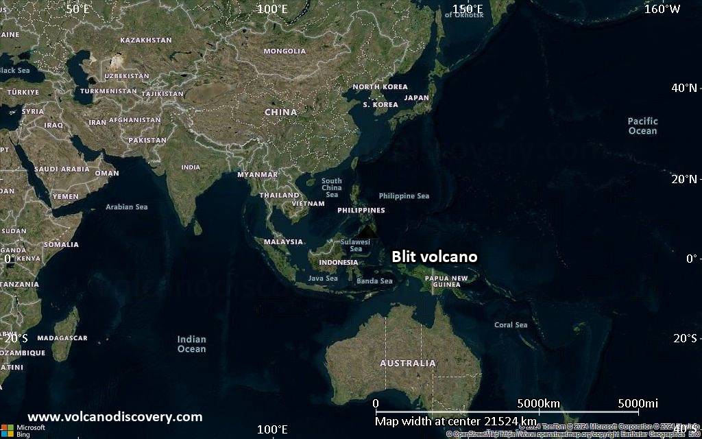 Satellite/aerial-type map of Blit volcano (world scale)