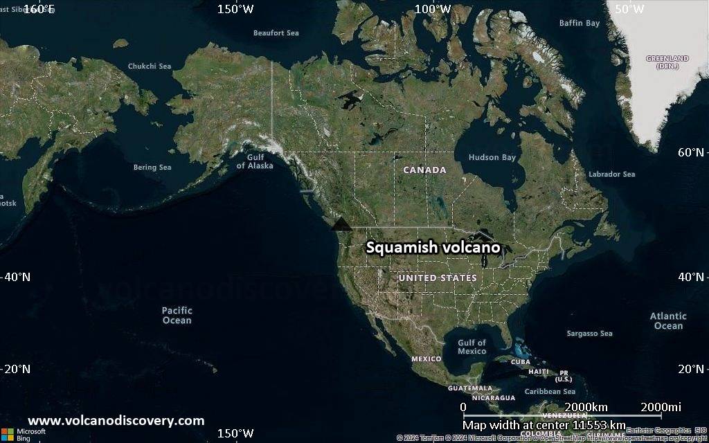 Satellite/aerial-type map of Squamish volcano (world scale)