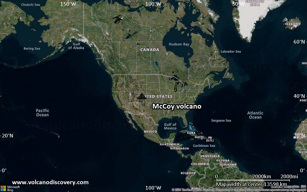 Satellite/aerial-type map of McCoy volcano (world scale)