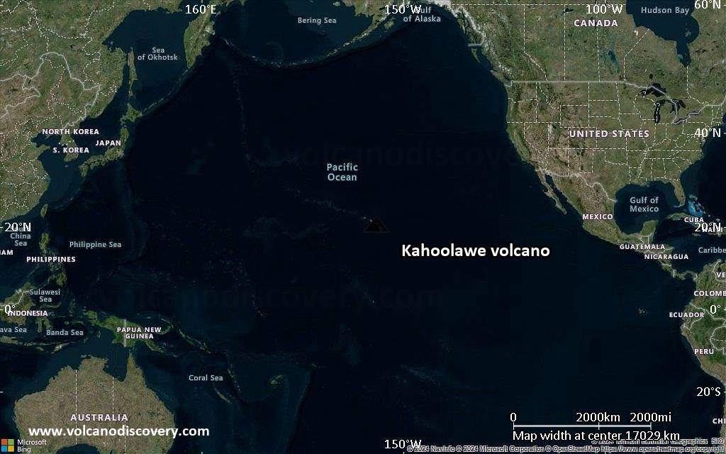 Satellite/aerial-type map of Kahoolawe volcano (world scale)