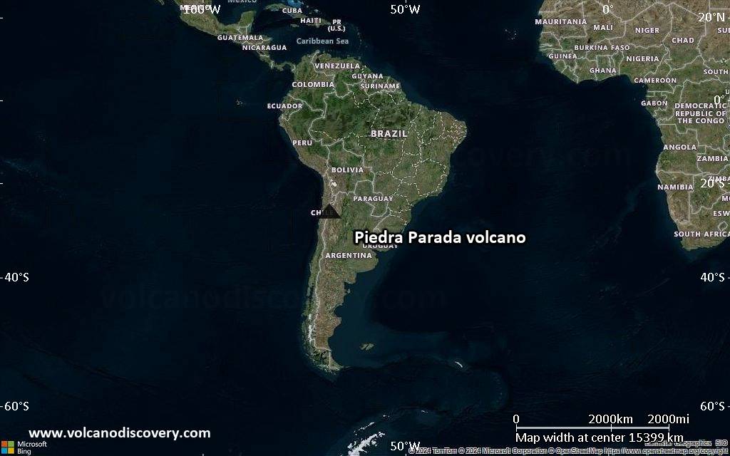 Satellite/aerial-type map of Piedra Parada volcano (world scale)
